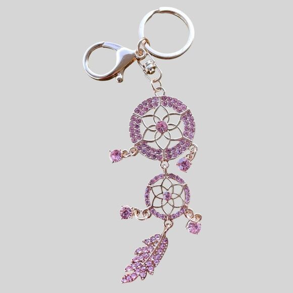 Purse Charm Bohemian Feathers BOHO Keychain Accessory NEW - Picture 1 of 1